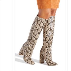 Tall snake print boots